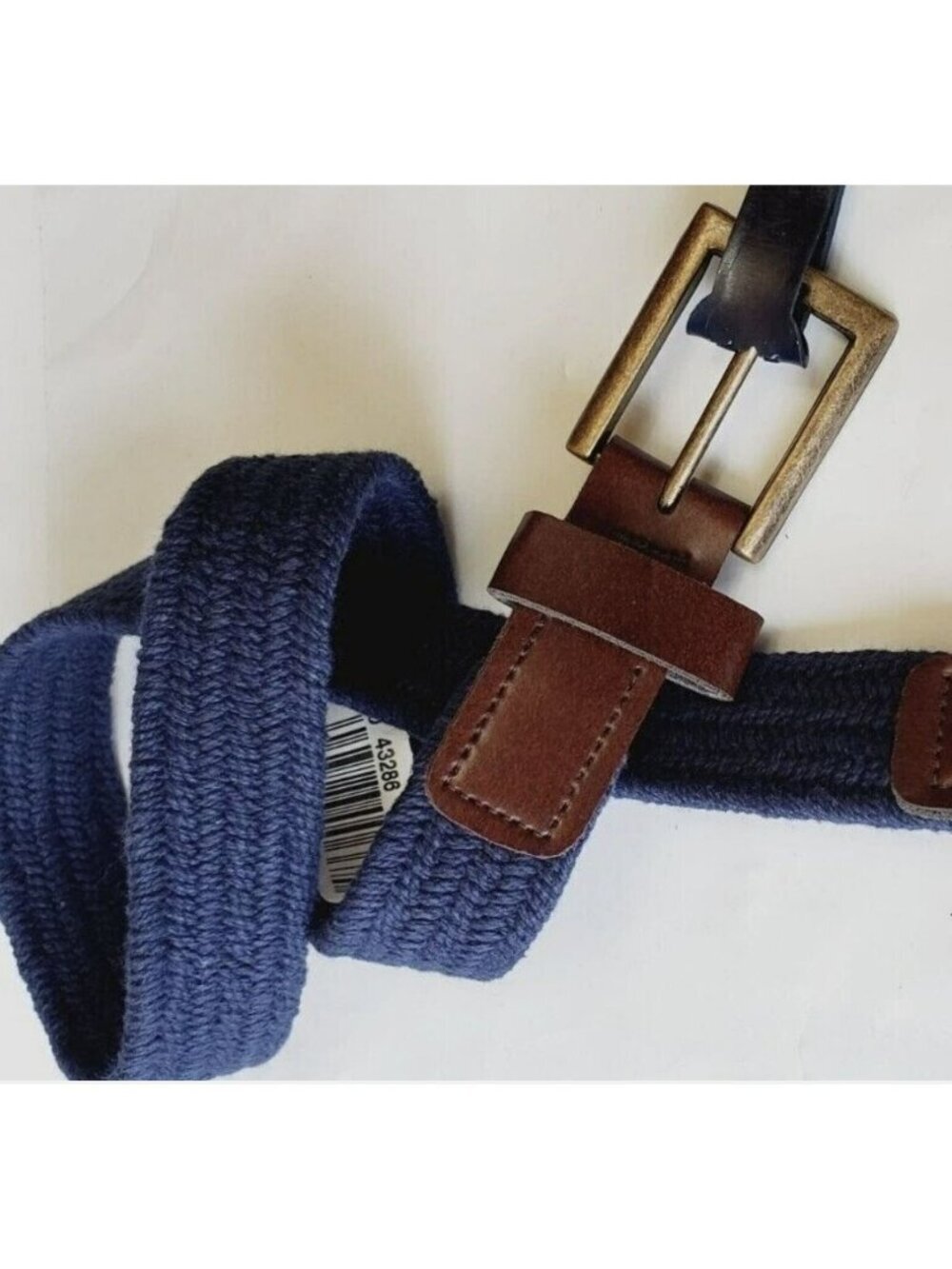 New Set of 2 Navy & Black Woven Boys Belts Faded Glory